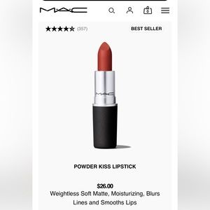 NWTs MAC Powder Kiss lipstick in “devoted to chili”🌶️